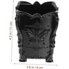image:imageBeaupretty Acrylic Makeup Brush Holder Cup Black Butterfly Carved Cosmetic Brush Pot Organizer Makeup Container for Vanity Desk Bathroom 393 X 314 X 314 inBlack