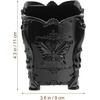 image:imageBeaupretty Acrylic Makeup Brush Holder Cup Transparent Carved Cosmetic Brush Pot Storage Organizer for Vanity Makeup Brushes Pens and Small TrinketsBlack