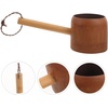 image:imageBeaupretty Bamboo Water Ladle 98 Inch Shower Scoop Bath Rinse Cup Ergonomic Handle Wooden Bath Scoop for Hair Washing and Bathroom Use