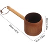 image:imageBeaupretty Bamboo Water Ladle 98 Inch Shower Scoop Bath Rinse Cup Ergonomic Handle Wooden Bath Scoop for Hair Washing and Bathroom Use