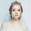 image:imageBeaupretty Baroque Crown Headband Wedding Bridal Crystal Crown Halloween Gemstone Tiara for Women Girls Supplies GoldenRed