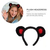 image:imageBeaupretty Bear Ears Headband Cute Plush Animal Ears Headband Party Headwear Women Spa for Women GirlsBlack RedBlack Red