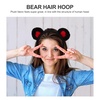 image:imageBeaupretty Bear Ears Headband Cute Plush Animal Ears Headband Party Headwear Women Spa for Women GirlsBlack RedBlack Red