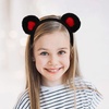 image:imageBeaupretty Bear Ears Headband Cute Plush Animal Ears Headband Party Headwear Women Spa for Women GirlsBlack RedBlack Red