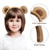image:imageBeaupretty Bear Ears Headband Cute Plush Animal Ears Headband Party Headwear Women Spa for Women GirlsBlack RedBrown