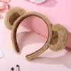 image:imageBeaupretty Bear Ears Headband Cute Plush Animal Ears Headband Party Headwear Women Spa for Women GirlsBlack RedBrown