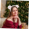image:imageBeaupretty Bear Ears Headband Cute Plush Animal Ears Headband Party Headwear Women Spa for Women GirlsBlack RedWhite Pink