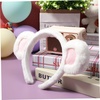 image:imageBeaupretty Bear Ears Headband Cute Plush Animal Ears Headband Party Headwear Women Spa for Women GirlsBlack RedWhite Pink