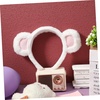 image:imageBeaupretty Bear Ears Headband Cute Plush Animal Ears Headband Party Headwear Women Spa for Women GirlsBlack RedWhite Pink