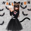 image:imageBeaupretty Black Cat Costume for Women Cat Costume Accessories Cat Ear Headband Tail Cosplay Tutu Skirt Bow Tie Half Mask Black Animal Halloween Accessory Kit for Women Girls
