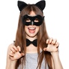 image:imageBeaupretty Black Cat Costume for Women Cat Costume Accessories Cat Ear Headband Tail Cosplay Tutu Skirt Bow Tie Half Mask Black Animal Halloween Accessory Kit for Women Girls