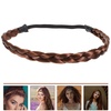 image:imageBeaupretty Braided Elastic Hair Headband Synthetic Wig Hair Strap Adjustable 1023 Inch Brown Band for Women Fashion Beauty Accessory
