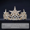image:imageBeaupretty Bridal Crown Crystal Tiara Crowns Star Rhinestones Headband Princess Crown Women Rhinstone Headbands Bridal Wedding Prom Birthday Party Headpiece Golden