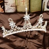 image:imageBeaupretty Bridal Crown Rhinestone Pearl Eiffel Tower Flower Shape Wedding Crown Hair Tiara Accessories for Birthday Wedding Party