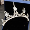 image:imageBeaupretty Bridal Crown Rhinestone Pearl Eiffel Tower Flower Shape Wedding Crown Hair Tiara Accessories for Birthday Wedding Party