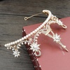 image:imageBeaupretty Bridal Crown Rhinestone Pearl Eiffel Tower Flower Shape Wedding Crown Hair Tiara Accessories for Birthday Wedding Party