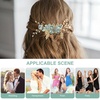 image:imageBeaupretty Bridal Hair Pieces Wedding Hair Comb Pearl Crystal Decor Clip Pin Rhinestone Flower Wedding Hair Accessories for Bride Bridesmaid GreenGreen