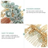 image:imageBeaupretty Bridal Hair Pieces Wedding Hair Comb Pearl Crystal Decor Clip Pin Rhinestone Flower Wedding Hair Accessories for Bride Bridesmaid GreenGreen