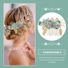 image:imageBeaupretty Bridal Hair Pieces Wedding Hair Comb Pearl Crystal Decor Clip Pin Rhinestone Flower Wedding Hair Accessories for Bride Bridesmaid GreenGreen