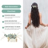 image:imageBeaupretty Bridal Hair Pieces Wedding Hair Comb Pearl Crystal Decor Clip Pin Rhinestone Flower Wedding Hair Accessories for Bride Bridesmaid GreenGreen