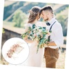 image:imageBeaupretty Bridal Hair Pieces Wedding Hair Comb Pearl Crystal Decor Clip Pin Rhinestone Flower Wedding Hair Accessories for Bride Bridesmaid GreenPink