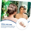 image:imageBeaupretty Bridal Hair Pieces Wedding Hair Comb Pearl Crystal Decor Clip Pin Rhinestone Flower Wedding Hair Accessories for Bride Bridesmaid GreenPink