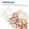 image:imageBeaupretty Bridal Hair Pieces Wedding Hair Comb Pearl Crystal Decor Clip Pin Rhinestone Flower Wedding Hair Accessories for Bride Bridesmaid GreenPink