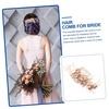 image:imageBeaupretty Bridal Hair Pieces Wedding Hair Comb Pearl Crystal Decor Clip Pin Rhinestone Flower Wedding Hair Accessories for Bride Bridesmaid GreenPink