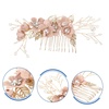 image:imageBeaupretty Bridal Hair Pieces Wedding Hair Comb Pearl Crystal Decor Clip Pin Rhinestone Flower Wedding Hair Accessories for Bride Bridesmaid GreenPink