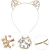 image:imageBeaupretty Cat Ear HeadbandsAlloy Rhinestone Cat Headbands Crystal Hair Inlay Hollow Hair Bands Hair Accessories2pcs
