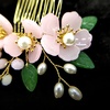 image:imageBeaupretty Chinese Style Hair Side Comb Imitated Jade Flower Pearl Inlaid Insert Comb Accessories for Women Wedding