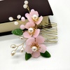 image:imageBeaupretty Chinese Style Hair Side Comb Imitated Jade Flower Pearl Inlaid Insert Comb Accessories for Women Wedding