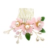image:imageBeaupretty Chinese Style Hair Side Comb Imitated Jade Flower Pearl Inlaid Insert Comb Accessories for Women Wedding