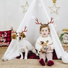 image:imageBeaupretty Christmas Antlers Headband Deer Antler Headband Reindeer Antlers Hairband Fawn Horn Hair Hoop Deer Horns Headpiece Antler Headdress for Halloween Cosplay Party