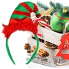 image:imageBeaupretty Christmas Elf Hat Headband 3D Elf Hat with Bells Holiday Party Headwear Accessory for Xmas Costume Party Decoration