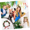image:imageBeaupretty Christmas Flower Crown Wreath Christmas Head Beautiful Hair Garland Wreath Ribbon Headdress for Women GirlsColor 1