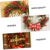 image:imageBeaupretty Christmas Wreath Front Door Wreath Welcome Sign Artificial Red Berry with Bowknot Xmas Tree Hanging Decor Holiday Party Nativity Decor