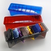 image:imageBeaupretty Clipper Guard Holder Organizer Barber Tool Storage Box for Hair Clippers Comb Holder with 8 Slots Clipper Storage Case for Home Barbershop Hair SalonRed