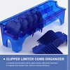 image:imageBeaupretty Clipper Guard Holder Organizer Barber Tool Storage Box for Hair Clippers Comb Holder with 8 Slots Clipper Storage Case for Home Barbershop Hair SalonBlue