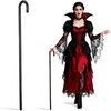 image:imageBeaupretty Costume Cane Shepherds Costume Crook Staff Shepherd Hook Cane Plastic Walking Cane Prop Stick for Halloween Party Cosplay Black80X18CM