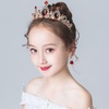 image:imageBeaupretty Crowns And Tiaras Red Rhinestone Crown Retro Birthday Tiara Headband Headdress