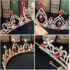 image:imageBeaupretty Crowns And Tiaras Red Rhinestone Crown Retro Birthday Tiara Headband Headdress