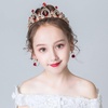 image:imageBeaupretty Crowns And Tiaras Red Rhinestone Crown Retro Birthday Tiara Headband Headdress