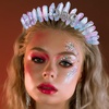 image:imageBeaupretty Crystal Quartz Crown Headband Rhinestone Tiara Hair Band with Metal Moon Headdress Mermaid Hair Accessories for Women Girls