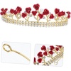 image:imageBeaupretty Crystal Wedding Tiara for Women Flower Crown Wedding Tiaras and Crowns Princess Crystal Headband Red