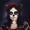 image:imageBeaupretty Demon Horns Headband Halloween Sheep Horn Flower Headpiece Halloween Costume Accessories for Women Men