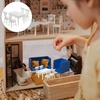 image:imageBeaupretty Doll House Furniture Miniature Wooden Dollhouse Table and Chairs Mini Accessories of Dining Room WhiteWei