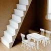 image:imageBeaupretty Doll House Furniture Miniature Wooden Dollhouse Table and Chairs Mini Accessories of Dining Room WhiteWei