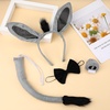 image:imageBeaupretty Donkey Costume Kit Donkey Headband Animal Ears Tail Set Headband Bowtie Nose Tail Halloween Cosplay Costume Dress Up Set Grey