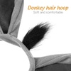 image:imageBeaupretty Donkey Costume Kit Donkey Headband Animal Ears Tail Set Headband Bowtie Nose Tail Halloween Cosplay Costume Dress Up Set Grey